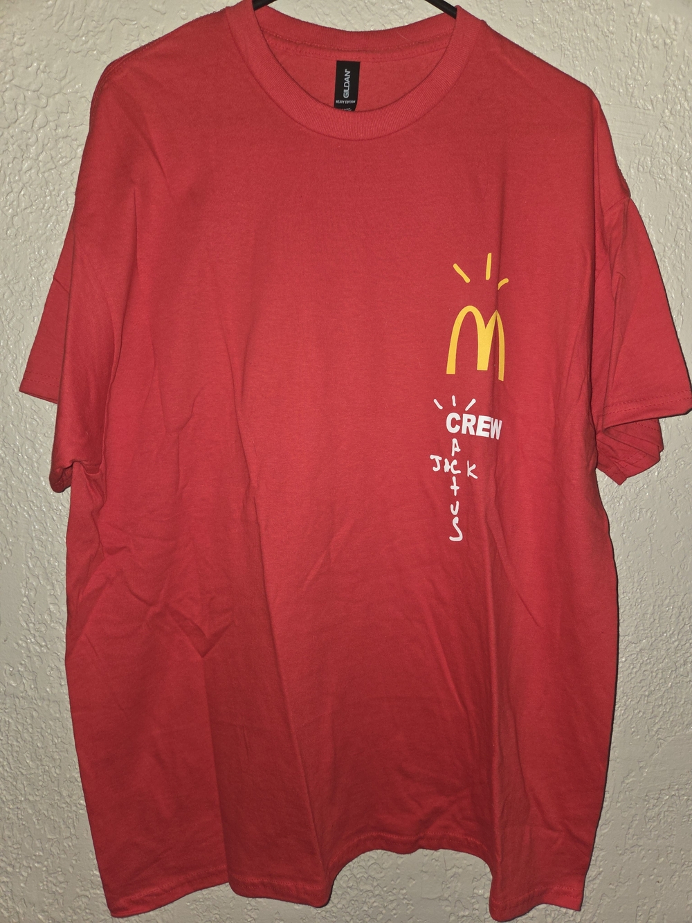 Cactus Jack by Travis Scott Red Short-Sleeve Crew Tee with Yellow Logo